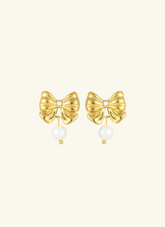 Pearl & Bow Earrings